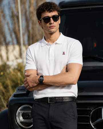 Men’s Premium Cotton White Polo T-Shirt with Classic Collar
