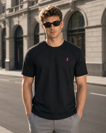 Men’s Premium Crew-Neck Cotton T-Shirt - (Black)