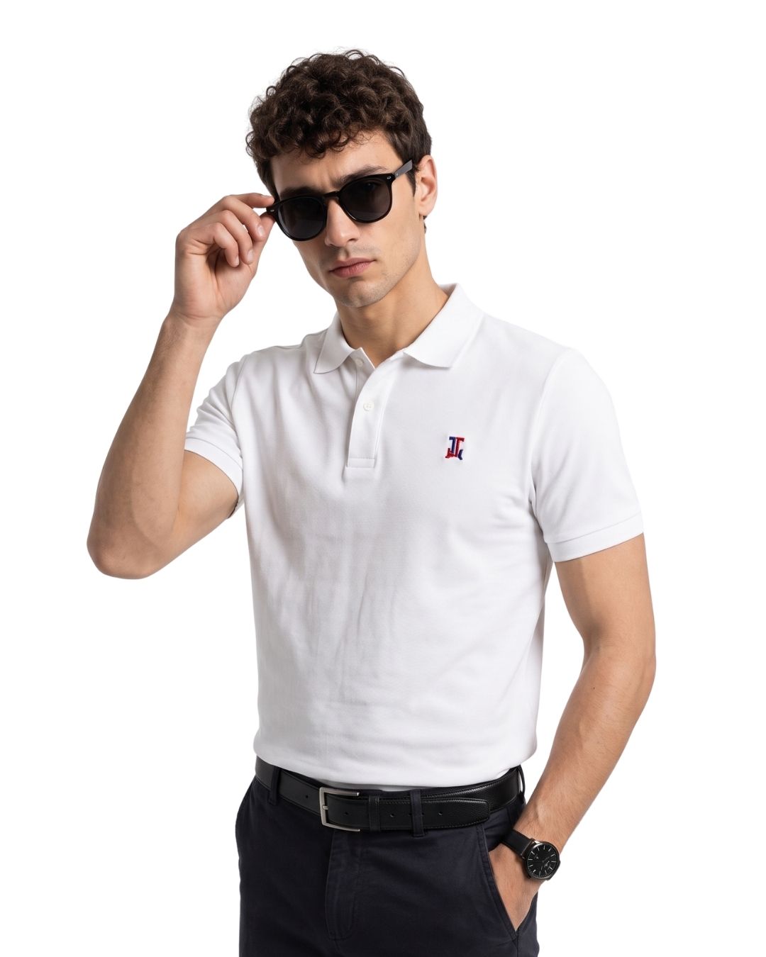 Men’s Premium Cotton White Polo T-Shirt with Classic Collar