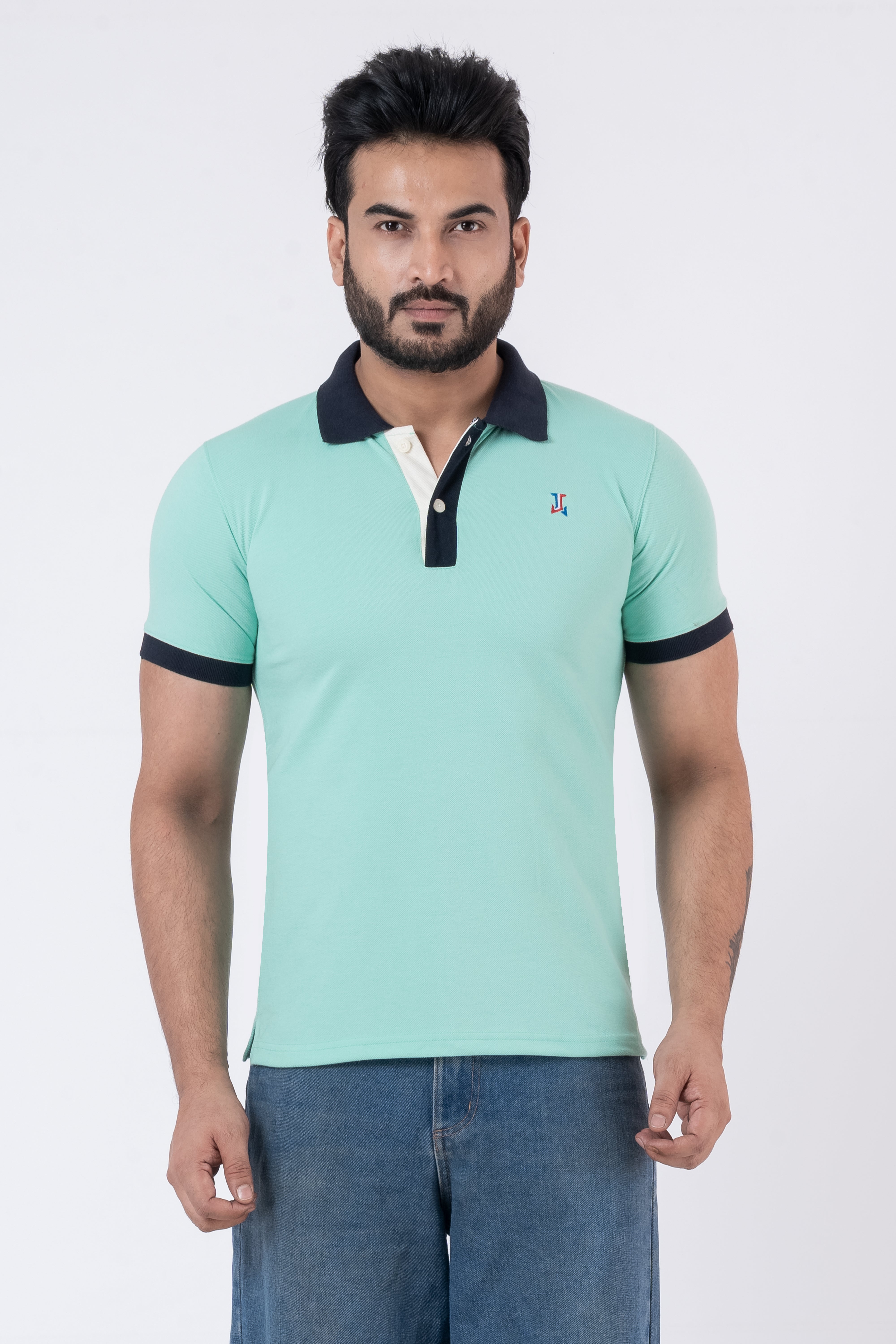 JACOB LOUIS  Cotton Blended Regular Fit Polo T-Shirt for men