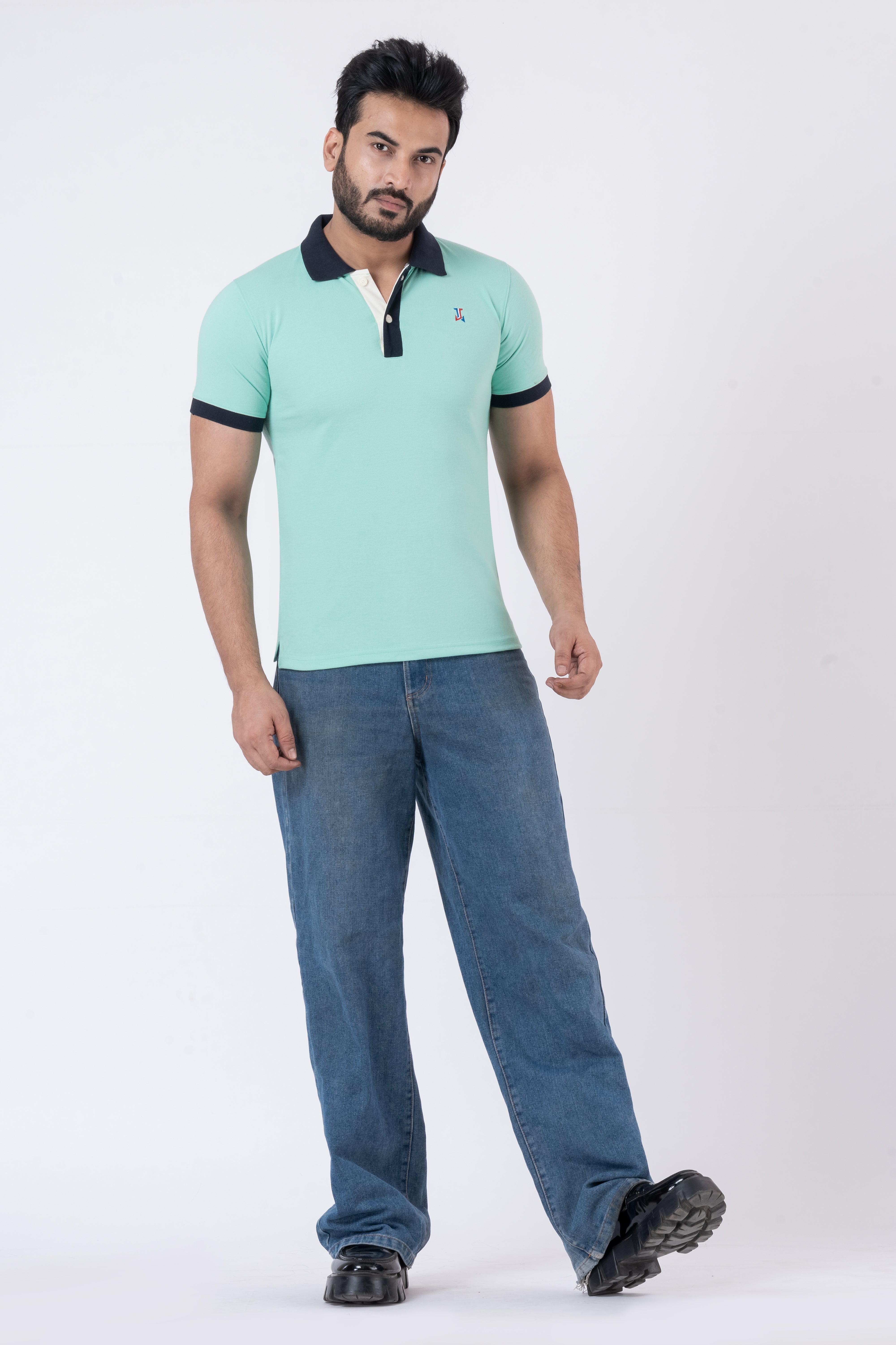JACOB LOUIS  Cotton Blended Regular Fit Polo T-Shirt for men