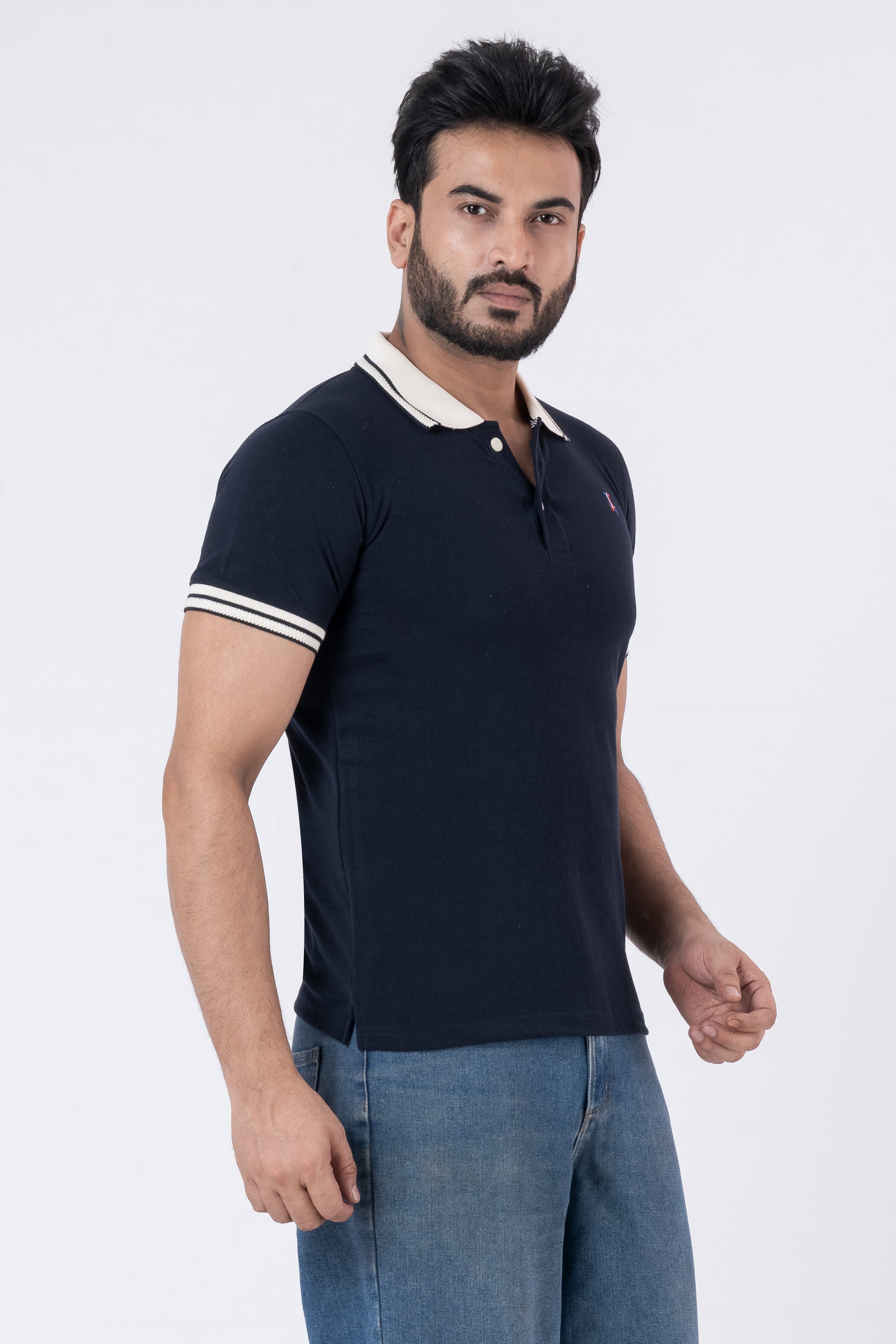 JACOB LOUIS  Cotton Blended Regular Fit Polo T-Shirt for men