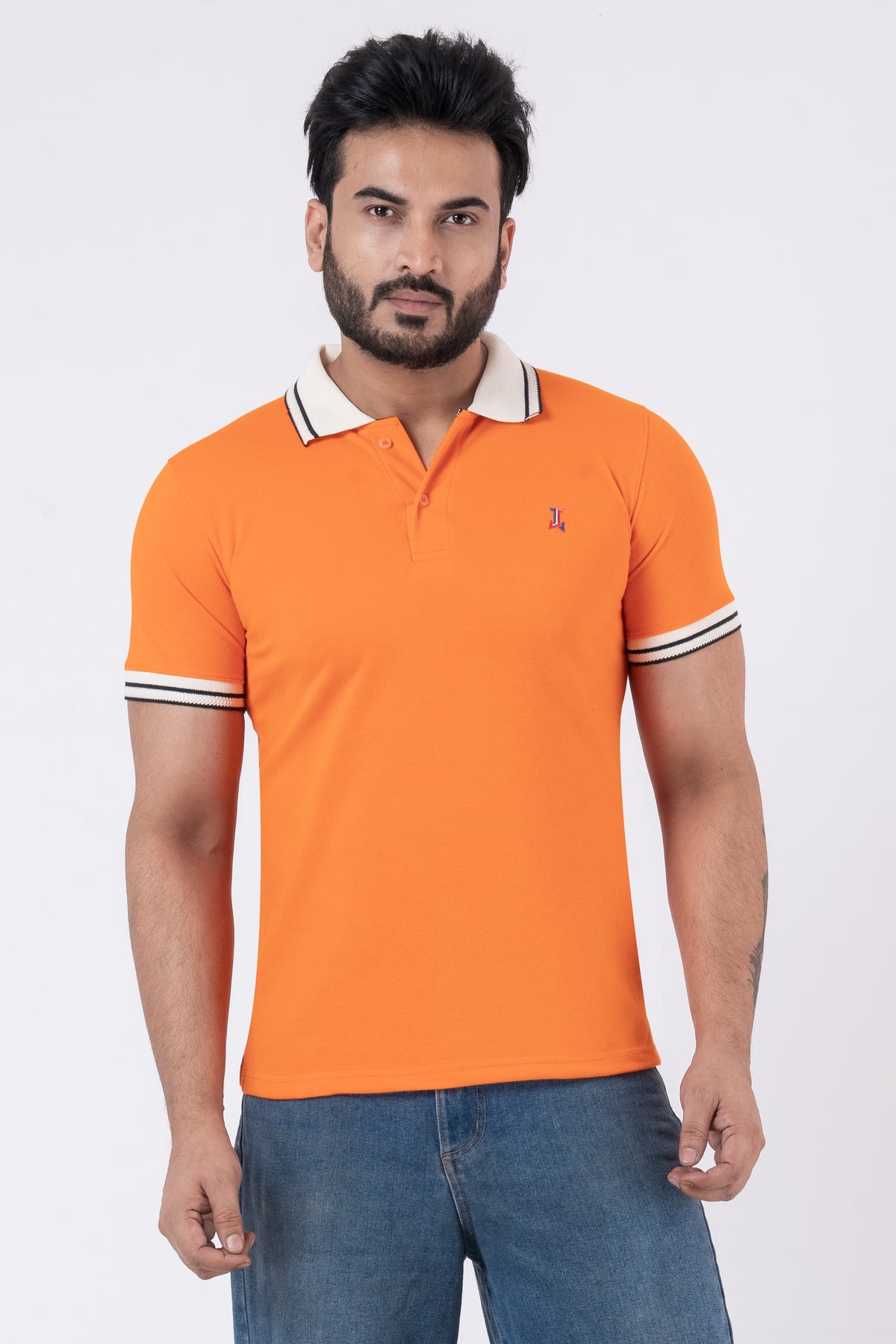 JACOB LOUIS  Cotton Blended Regular Fit Polo T-Shirt for men