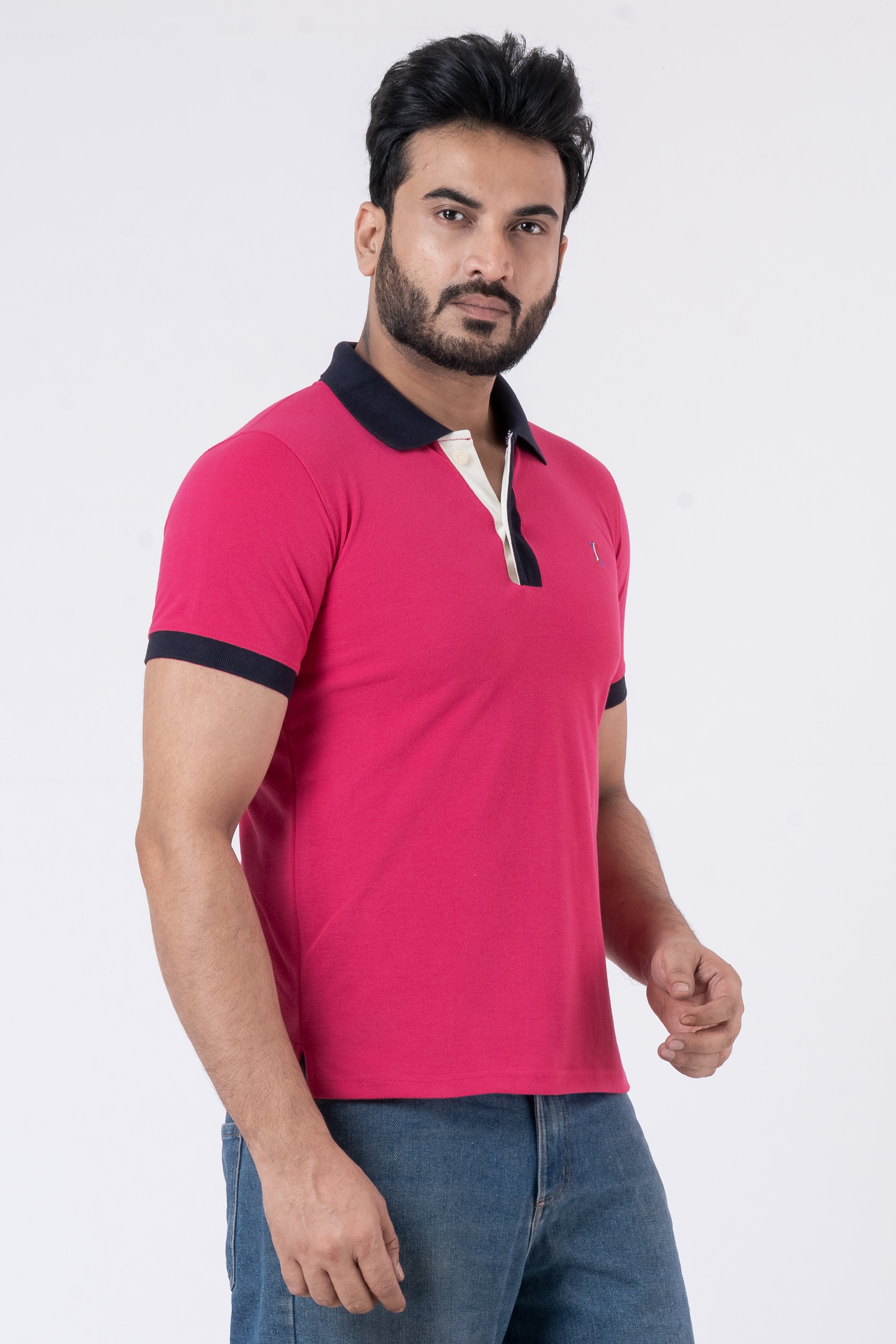 JACOB LOUIS  Cotton Blended Regular Fit Polo T-Shirt for men