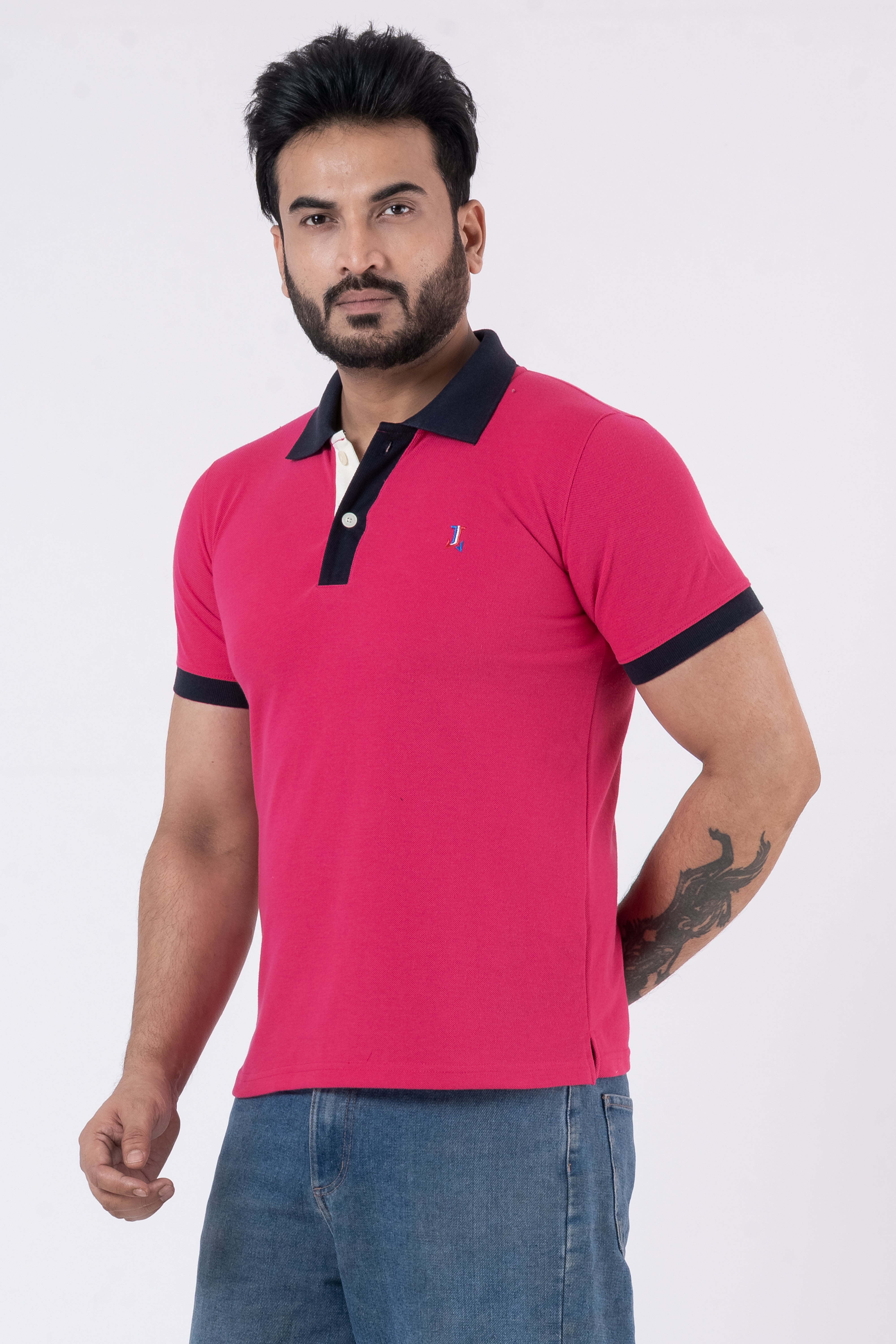 JACOB LOUIS  Cotton Blended Regular Fit Polo T-Shirt for men
