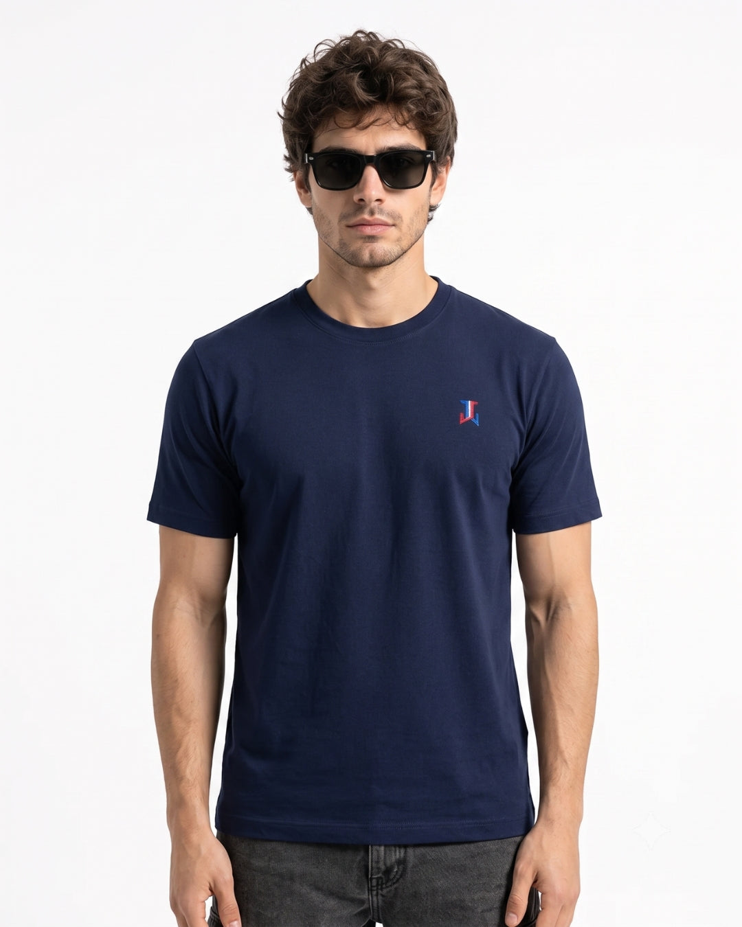 Men’s Premium Crew-Neck Cotton T-Shirt - (Navy Blue)