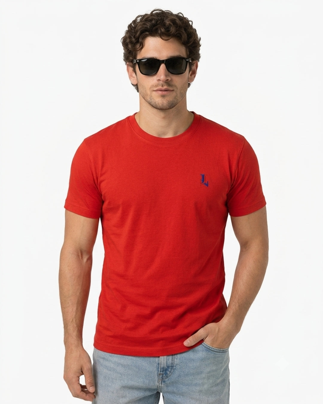 Men’s Premium Crew-Neck Cotton T-Shirt - (Classic Red)
