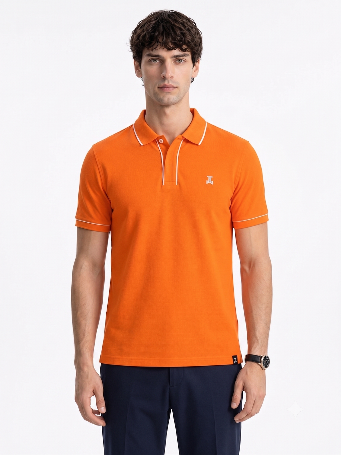 Orange Half Sleeve Pure Cotton Fabric Polo T-Shirt | For Men