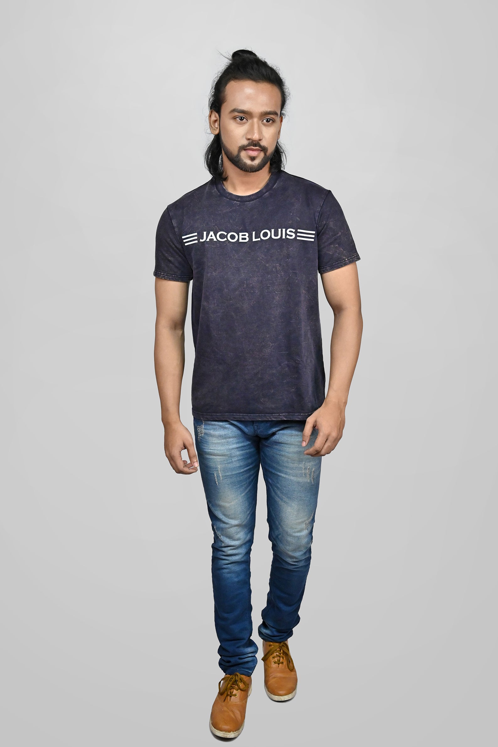 JACOB LOUIS High-Quality Comb Cotton Premium Round Neck T-Shirt For Men ⭐⭐⭐⭐⭐