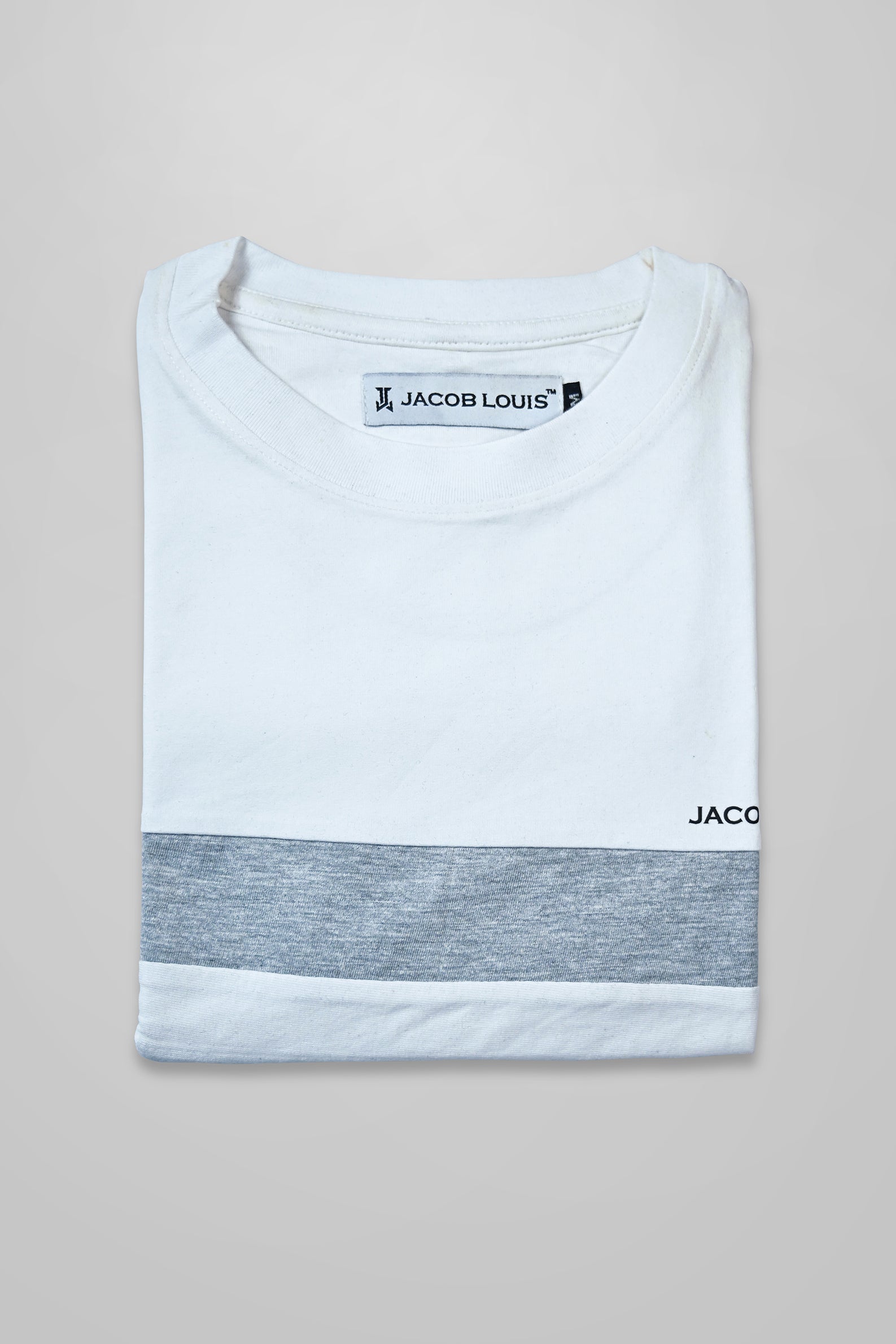 JACOB LOUIS White-Grey-Black Striped Trendy Premium Round Neck T-Shirt For Men ⭐⭐⭐⭐⭐