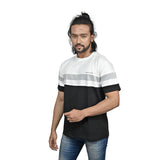 JACOB LOUIS Soft Cotton Lycra Regular Fit Round Neck Tshirt For Men - White, Grey & Black  Pack of 1