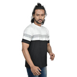 JACOB LOUIS Soft Cotton Lycra Regular Fit Round Neck Tshirt For Men - White, Grey & Black  Pack of 1