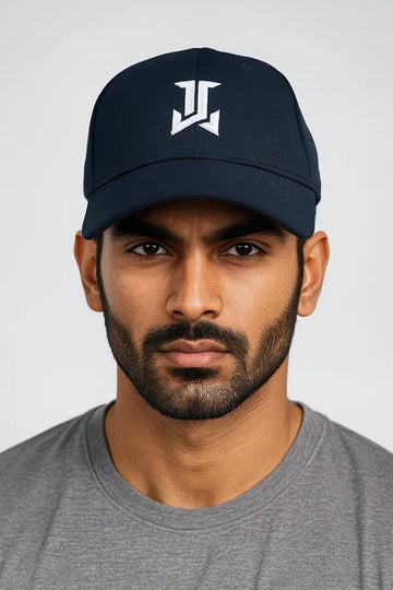 Navy Blue Stylish Baseball Cap Made From Premium Polyester With Adjustable Metal Buckle For Unisex