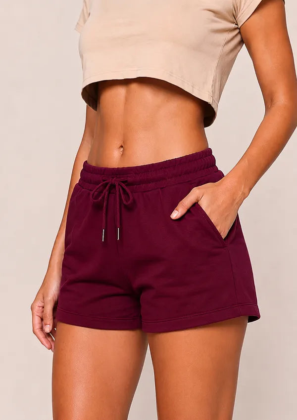 Jacob Louis Women Maroon Casual, Gym Shorts