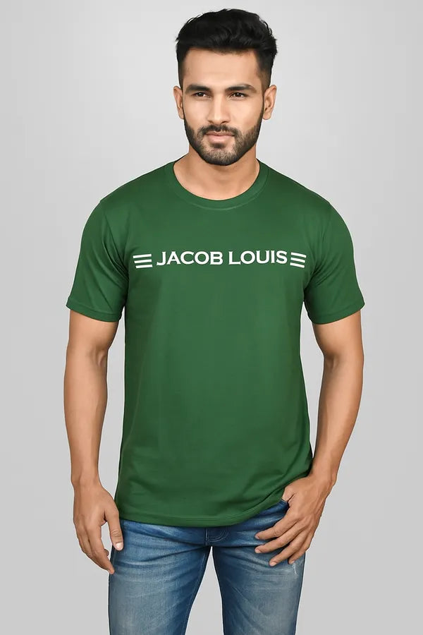 Green Pure Cotton Round Neck T-Shirt