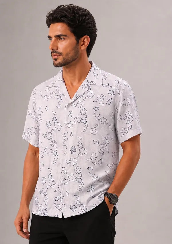 Men Half Sleeve Floral Print Shirt