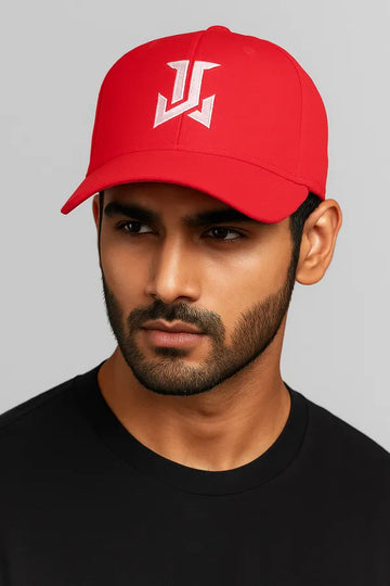 Red Stylish Baseball Cap Made From Premium Polyester With Adjustable Metal Buckle For Unisex