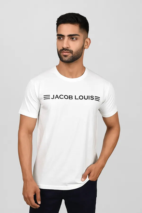 White Pure Cotton Round Neck T-Shirt