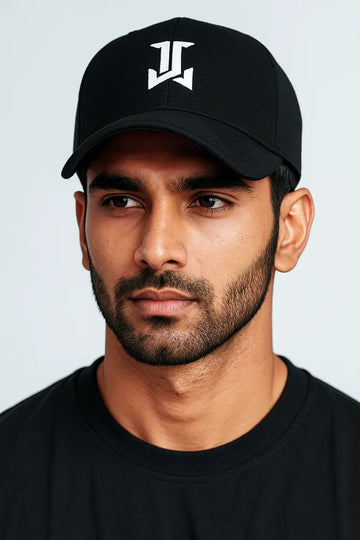 Black Stylish Baseball Cap Made From Premium Polyester With Adjustable Metal Buckle For Unisex
