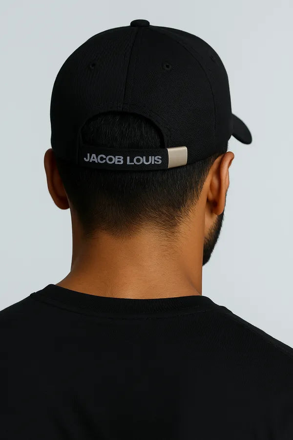 Black Stylish Baseball Cap Made From Premium Polyester With Adjustable Metal Buckle For Unisex